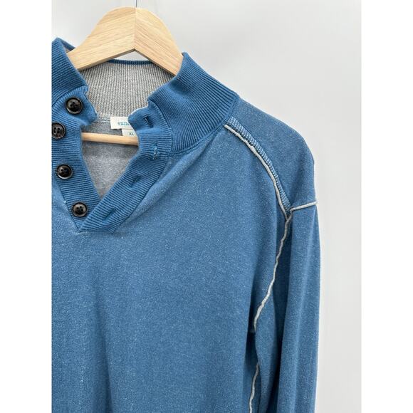 Sundance Blue Highland Stitch Henley Pullover Sweater Men's Size X-Large XL - Picture 4 of 7
